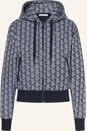 Lacoste Mikinová Bunda tmavě modrá tmavě modrá bílá
