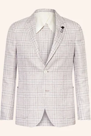 LARDINI Sako Regular Fit Se Lnem krémová béžová šedá