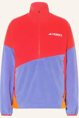 adidas Fleecový Svetr Troyer Mt Fl červená světle fialová oranžová