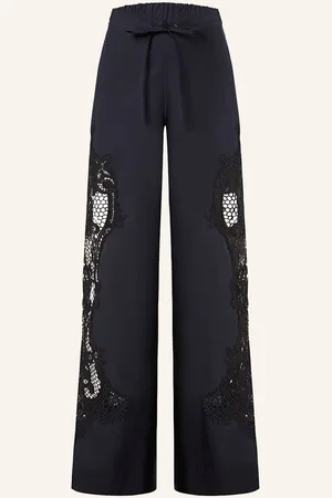 Essentiel Antwerp Marlene Kalhoty Hace S Krajkou tmavě modrá