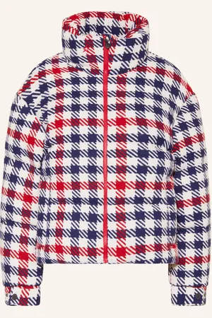 Perfect Moment Péřová Lyžařská Bunda Star Gingham bílá tmavě modrá červená