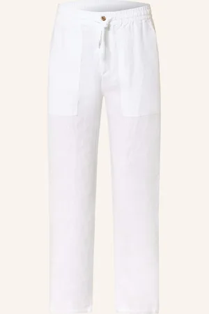 ECOALF Lněné Kalhoty Ethic V Joggingovém Stylu Slim Fit bílá