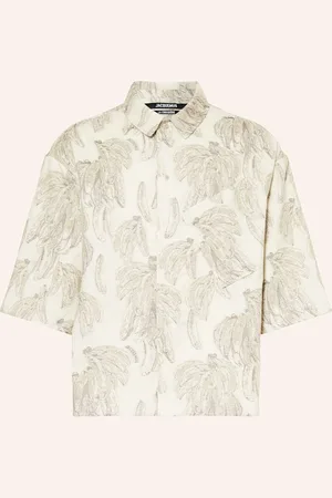 Jacquemus Košile S Krátkým Rukávem La Chemise Aloe Comfort Fit bílá šedá