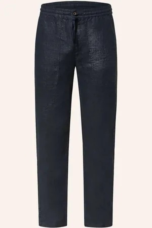 ECOALF Lněné Kalhoty Ethic V Joggingovém Stylu Slim Fit tmavě modrá