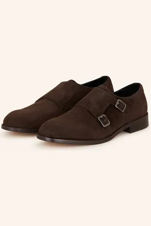 HUGO BOSS Monky S Dvojitou Přezkou Limber tmavě hnědá