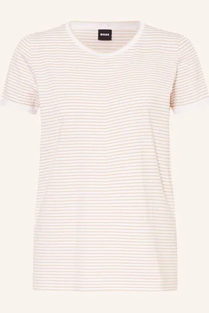 HUGO BOSS Tričko Emasa béžová bílá