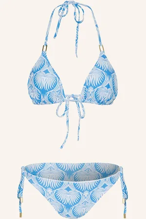 Melissa Odabash Bikiny S Trojúhelníkovým Horním Dílem Cancun tyrkysová bílá