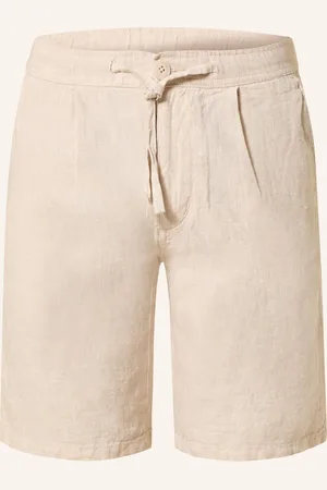 Knowledge Cotton Apparal Lněné Šortky Fig Loose Fit světle šedá