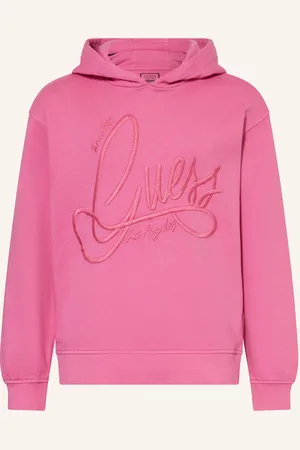 Guess Oversized Mikina S Kapucí růžová