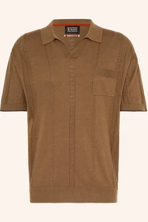 Scotch&Soda Úpletová Polokošile hnědá
