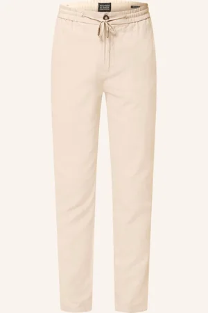 Scotch&Soda Chino Kalhoty Warren Regular Straight Fit V Joggingovém Stylu světle šedá