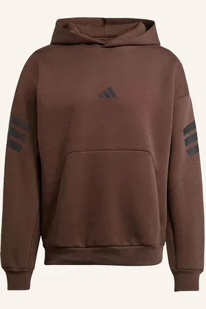 adidas Mikina S Kapucí Icons 3-Stripes tmavě červená