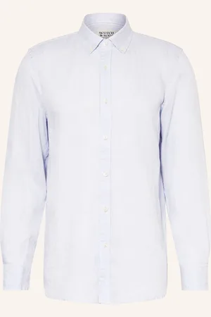 Scotch&Soda Lněné Košile Core Regular Fit tmavě modrá