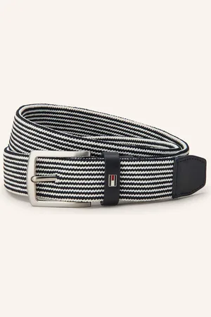 Tommy Hilfiger Proplétaný Opasek Denton tmavě modrá bílá