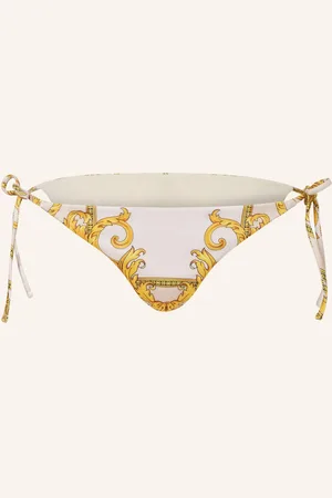 VERSACE Trojúhelníkové Bikinové Kalhotky Heritage krémová tmavě žlutá