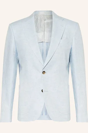 Sand Lněné Oblekové Sako Sherman Napoli Classic Fit