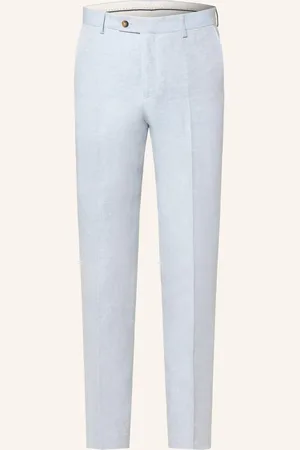 Sand Lněné Oblekové Kalhoty Craig Slim Fit