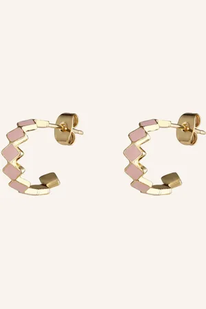 Lulu Copenhagen Kreoly Confetti Hoops zlatá světle růžová