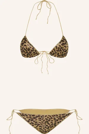Oseree Trojúhelníkové Bikiny Animalier Lumiere S Třpytivou Přízí hnědá černá