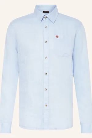 Napapijri Lněná Košile G-Linen Ls Regular Fit tmavě modrá