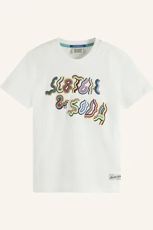 Scotch&Soda Tričko bílá modrá žlutá