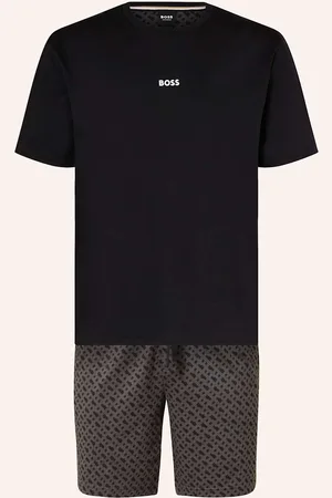 HUGO BOSS Pyžamo Se Šortkami Relax černá šedá