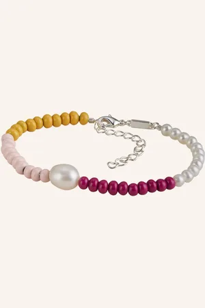 Lulu Copenhagen Náramek Color Ball Bracelet Pearls bílá světle růžová fuchsiová