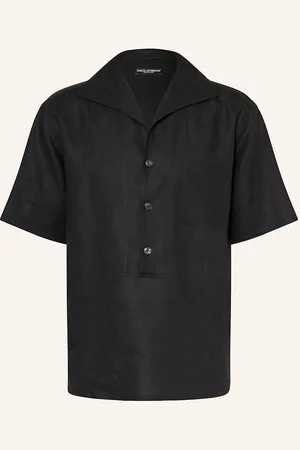 Dolce & Gabbana Lněná Košile S Krátkým Rukávem Comfort Fit černá