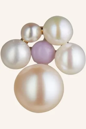 Lulu Copenhagen Puzetové Náušnice Bouquet Pearls bílá světle fialová zlatá