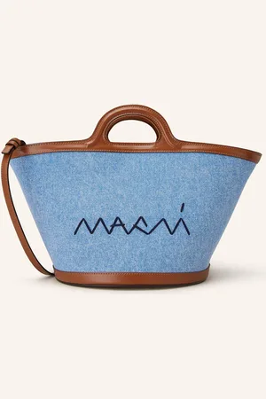 Marni Shopper Tropicalia Small modrá hnědá