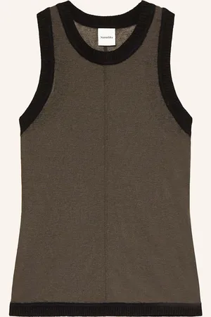 Nanushka Top Denalie Ze Směsi Materiálů černá hnědá