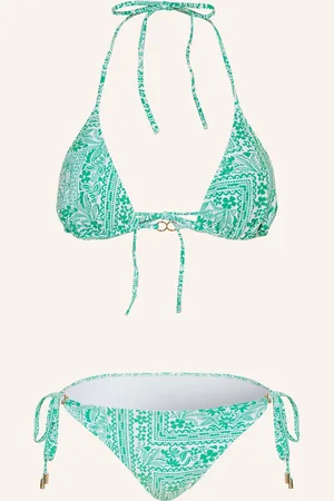 Melissa Odabash Bikiny S Trojúhelníkovým Horním Dílem Costa zelená bílá