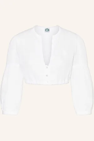 Hammerschmid Dirndl Halenka Burgi Ze Směsi Materiálů, S 3 4 Rukávem bílá