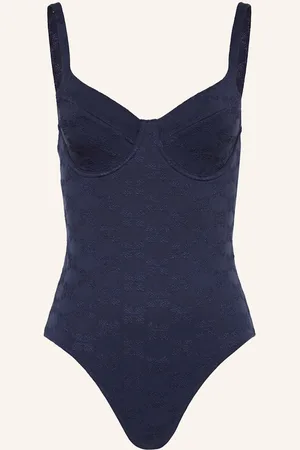 Vilebrequin Plavky S Kosticemi Turtle Monogram Jacquard Leonita tmavě modrá