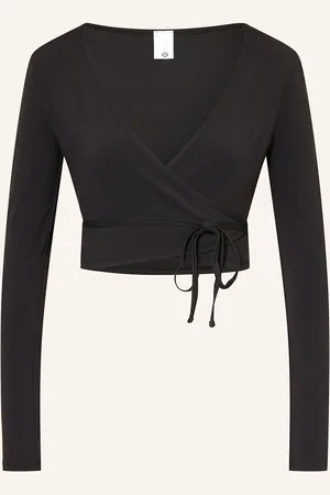 Lululemon Zavinovací Tričko Nulu™ Long-Sleeve Cropped Wrap černá