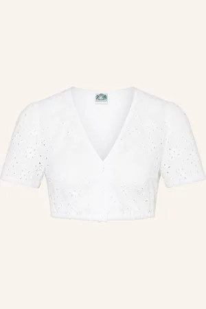 Hammerschmid Dirndl Halenka Bärbel Ze Směsi Materiálů bílá