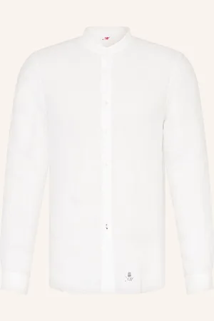 Masons Lněná Košile Slim Fit Se Stojáčkem bílá