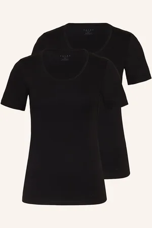 Falke Trička Daily Comfort, 2 Kusy V Balení černá