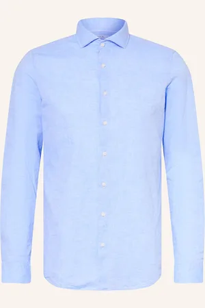 PAUL Košile Slim Fit Se Lnem tmavě modrá