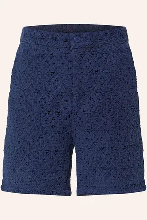 Daily paper Háčkované Šortky Lace Shield tmavě modrá