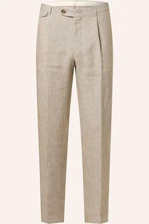 Windsor Oblekové Kalhoty Silvi Extra Slim Fit Ze Lnu béžová