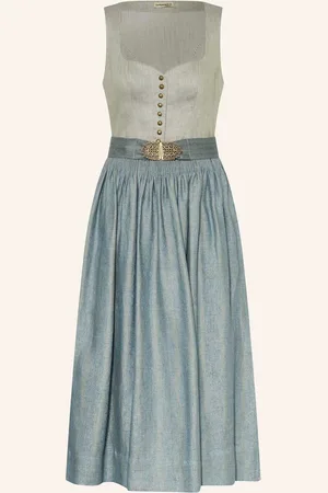 Gottseidank Lněný Dirndl Hedi černošedá šedá