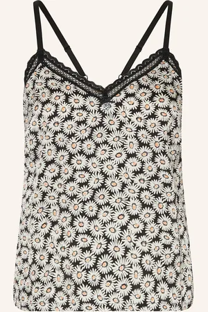 HUGO BOSS Pyžamový Top Fun Lace bílá černá tmavě oranžová