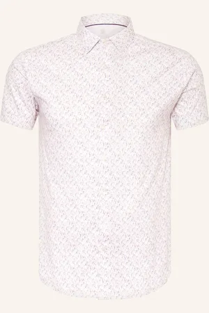 DESOTO Košile S Krátkým Rukávem Extra Slim Fit bílá šedá oranžová