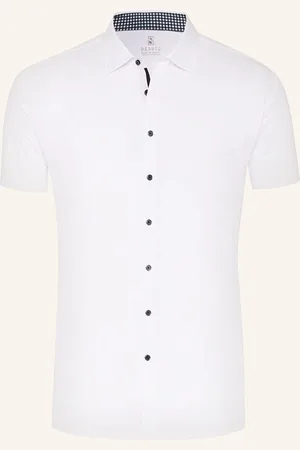 DESOTO Košile S Krátkým Rukávem Extra Slim Fit bílá