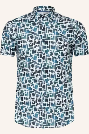 DESOTO Košile S Krátkým Rukávem Extra Slim Fit bílá modrá tmavě modrá