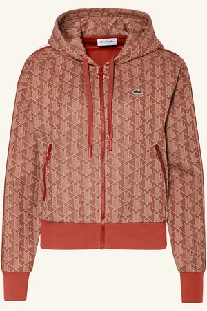 Lacoste Mikinová Bunda tmavě oranžová režná