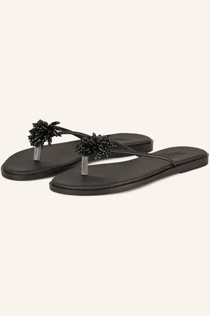Ancient Greek Sandals Žabky Cleo S Ozdobnými Kamínky černá