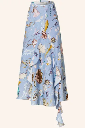 Dorothee Schumacher Sukně Floral Power S Volánky tmavě modrá tmavě žlutá