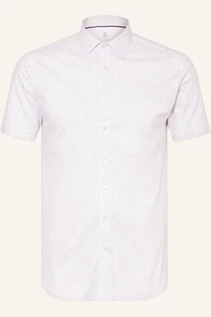 DESOTO Košile S Krátkým Rukávem Slim Fit bílá tmavě modrá